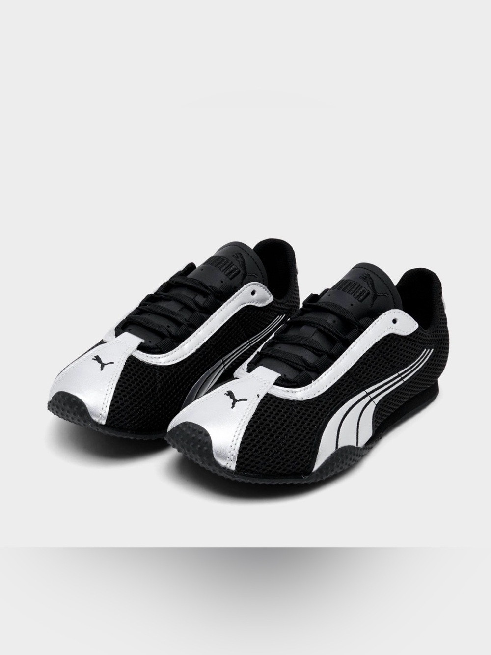 Puma Black and White Mesh Sneakers